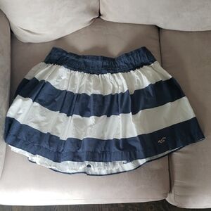 Navy and White Striped Skirt